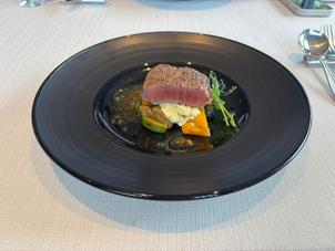 試食の料理　和牛ヒレ肉のグリルは最高に美味しかったです。
