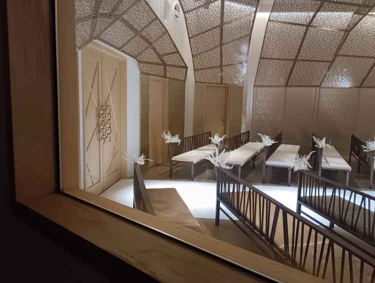 マジックミラーからゲストの様子が見れる