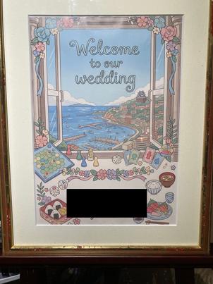 ウェルカムボードの一例。他にもぬいぐるみや動画などの用意も可能とのことでした。