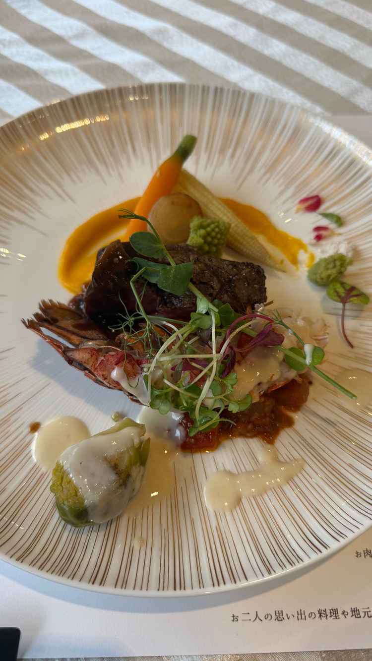 頂いたお肉と魚料理です