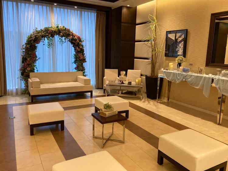 広々とした待合スペース。各種装飾も可能。