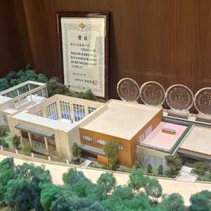 ブライダルサロンの入り口にある、キャッスルガーデンの模型図。