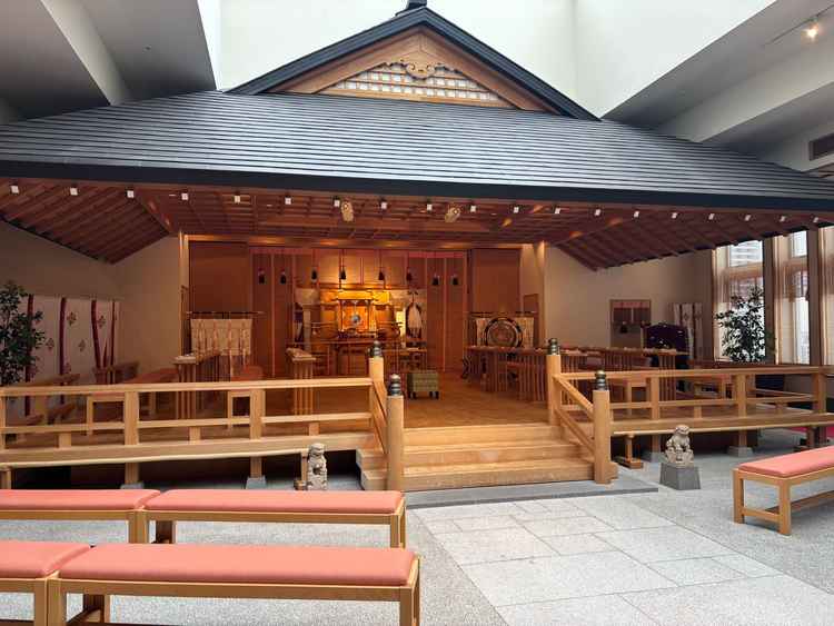 天星殿の挙式会場。和装での挙式も可能でした。