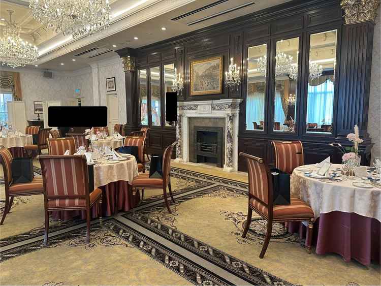 3つある披露宴会場のうち最も気に入った「ペンブルック」。シックな雰囲気。
