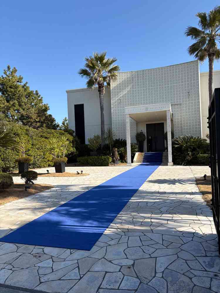 ブルーのじゅうたんが映えます。