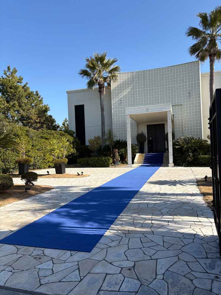 ブルーのじゅうたんが映えます。