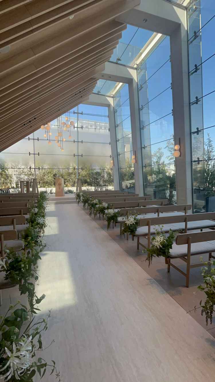 チャペル。解放感がありとても素敵なチャペルでした。