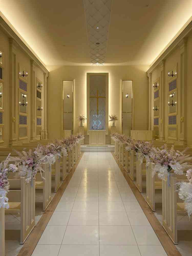 ホワイトハウスの式場。それぞれの会場に挙式場・披露宴会場があるため、来客の移動コストは低い設計。