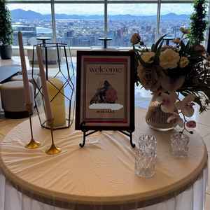 施設見学時、名前入りのウェルカムボードを用意してくれていた