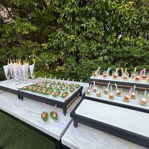 ガーデンパーティーの様子。この他にもいろいろ種類が用意されておりおもてなししたい方にはぴったりです。