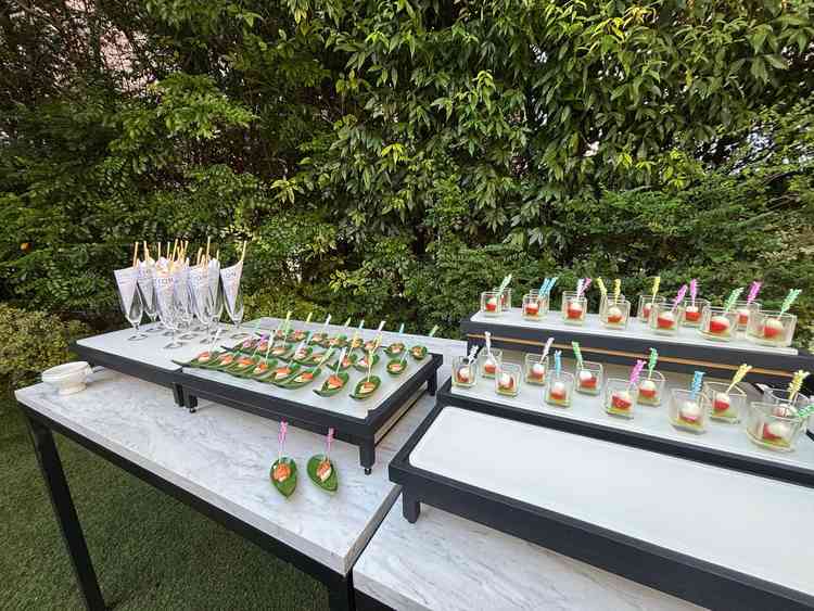 ガーデンパーティーの様子。この他にもいろいろ種類が用意されておりおもてなししたい方にはぴったりです。