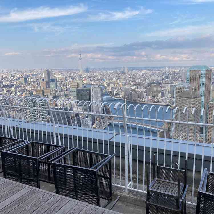 テラスからの景色。バルーンリリース体験もできて、とても楽しい時間を過ごせました。