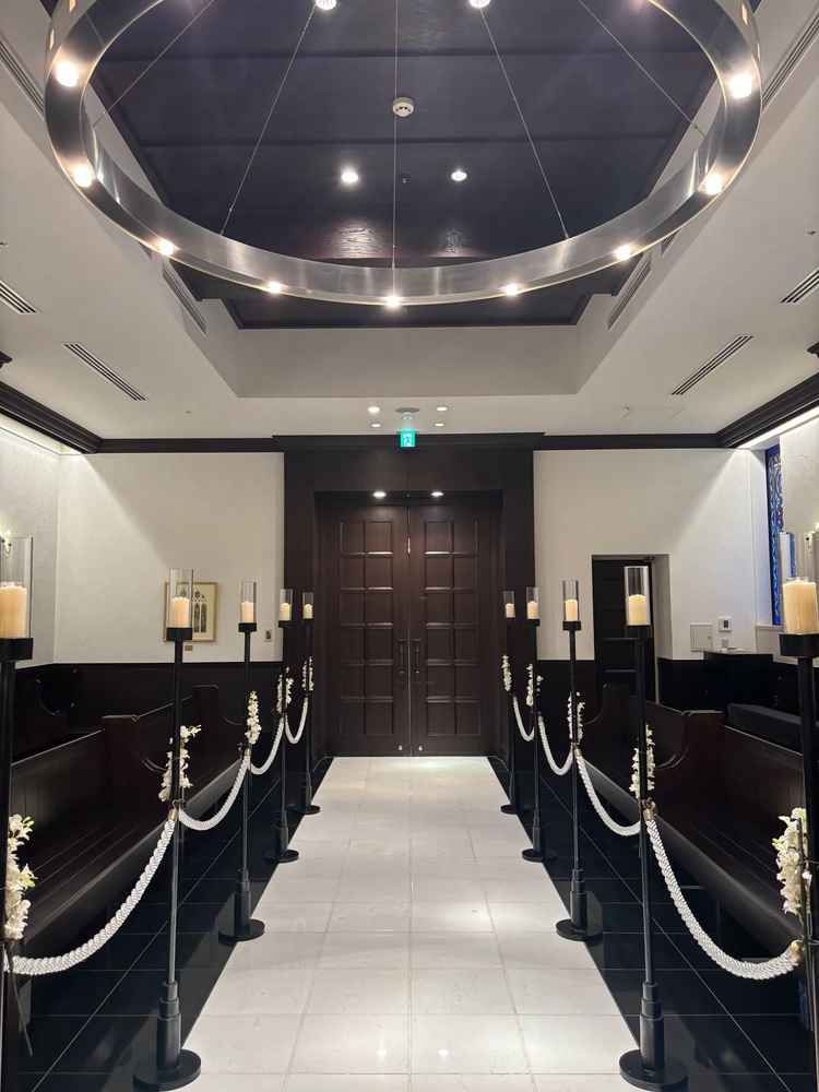 対面式のチャペルが珍しい