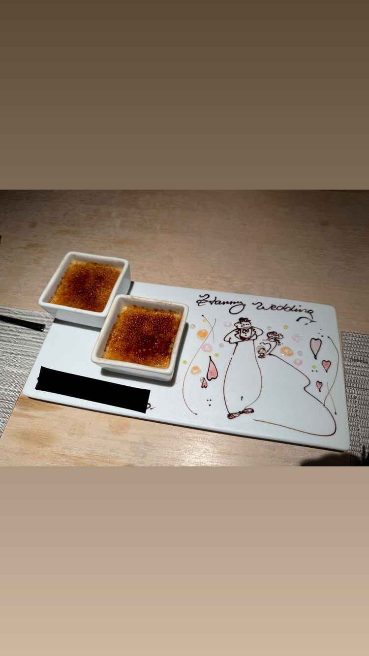 試食のデザートには可愛らしいイラストのサプライズ。ホスピタリティの高さに感動しました。