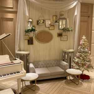 写真やウェルカムボード設置場所です。お花や写真など自由に飾れて、カスタマイズ性も高く感じました。