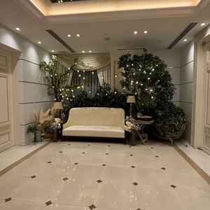 ウェルカムスペースは自然を感じられる飾りつけがされていました。