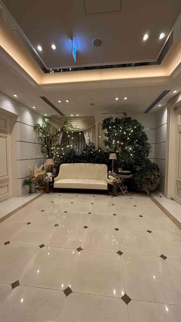 ウェルカムスペースは自然を感じられる飾りつけがされていました。