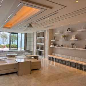 ゲストの待機場所。庭やスクリーンもついており、こだわりを実現できそうでした。