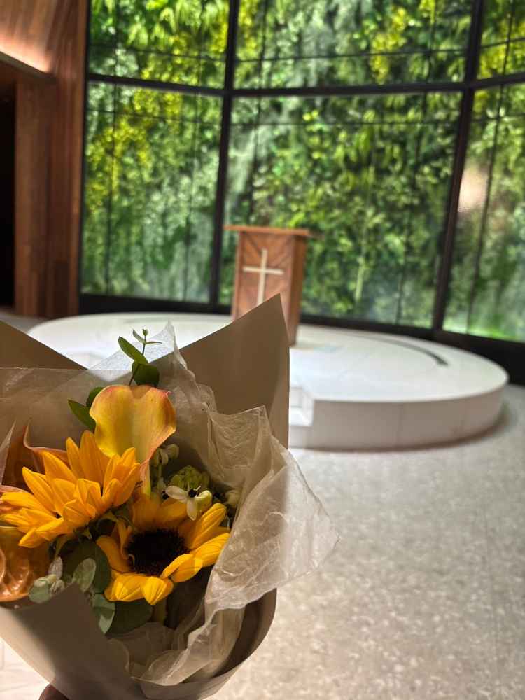 式場ともらった花束