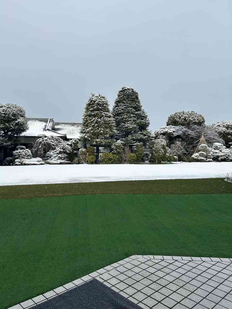 芝生が綺麗な庭園ですが、フェアに参加した2/8は大雪でしたので非常に珍しい雪一色となっておりました。
