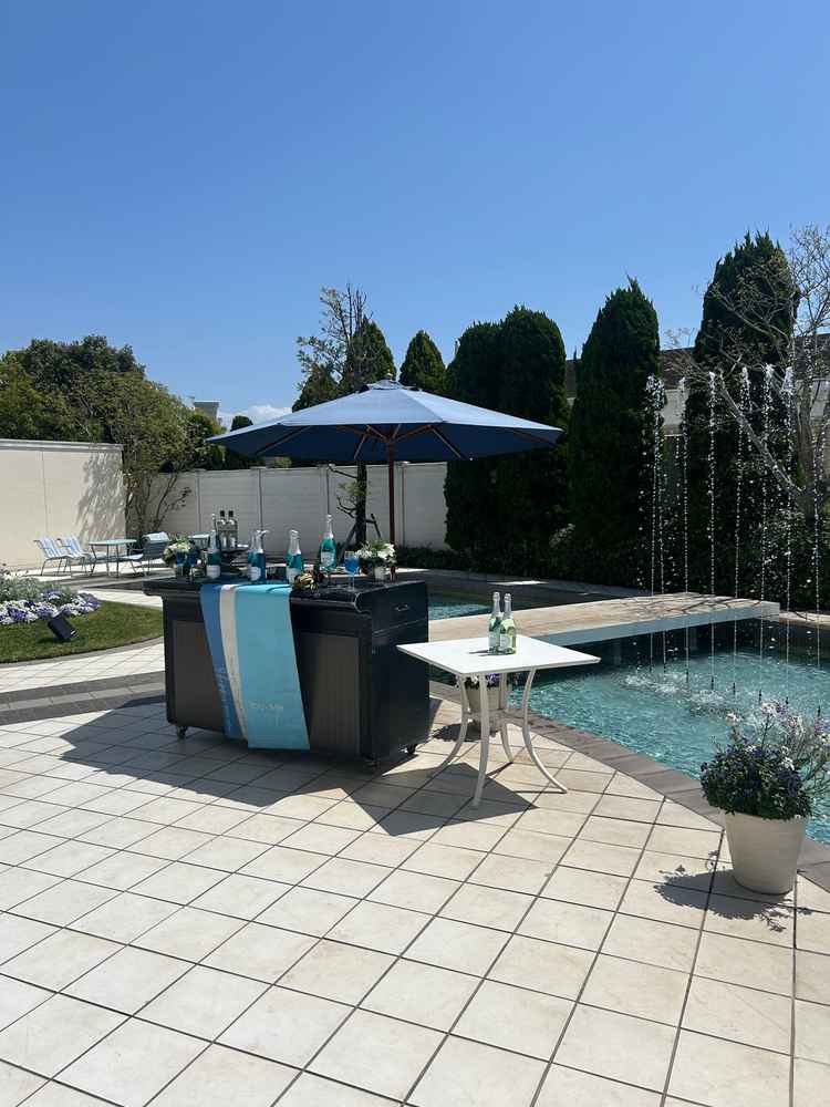 テラスの写真です。噴水もありとても優雅でした。テラスを利用した演出は写真映え間違いなしです。