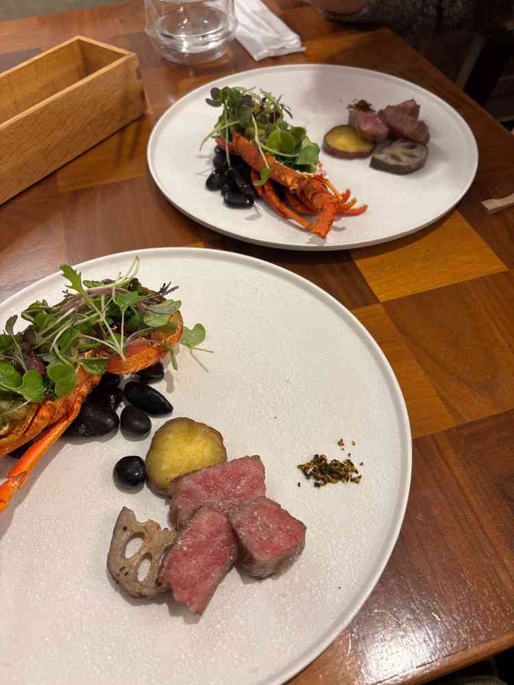 試食のお料理。とてもおいしかった。全て箸で食べられるメニューにしているそう。