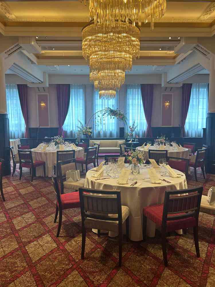 1番大きな披露宴会場。披露宴会場は4つある。フロアごとで貸切になる。