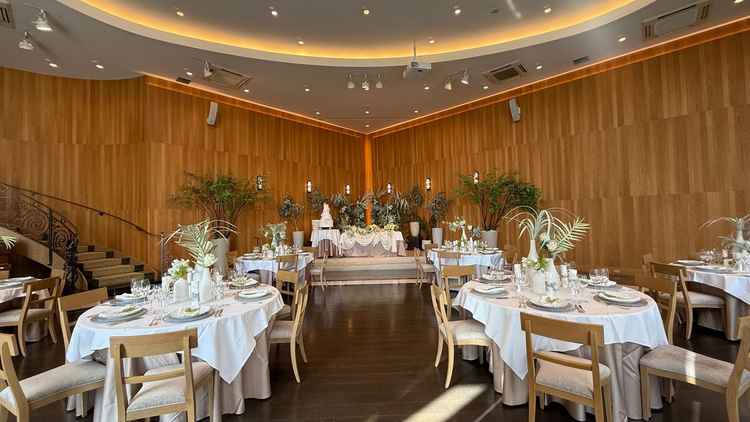 最上階の披露宴会場のハリウッドスイート。ガーデンはないものの、屋上からの景色で差別化されていた。