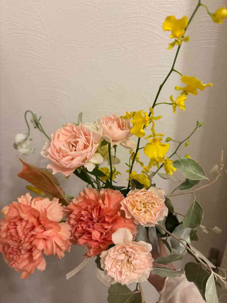 チャペル前で頂いたお花