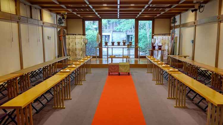 神前式の挙式場も併設されていました。