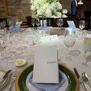 試食会のテーブルの写真。小物類もおしゃれで素敵だった。