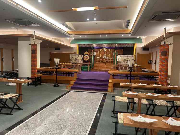 神前式での挙式会場です。十分な広さもあり、厳かな雰囲気でした。