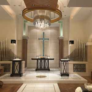 式場のプリンチパーレ。窓が無いので天候に左右されないところがお気に入りです。シャンデリアが綺麗でした