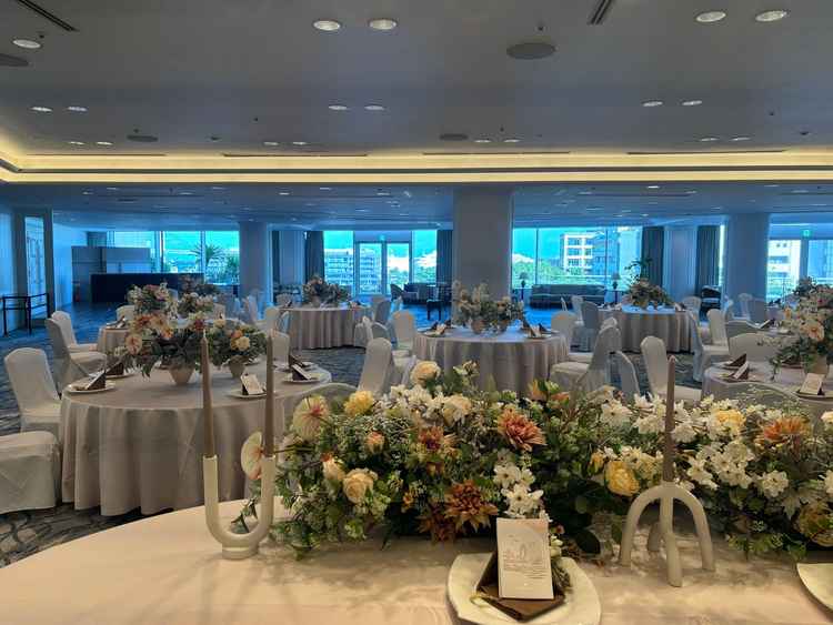 ２つ目の披露宴会場。ベランダに出る演出が可能な広い会場。