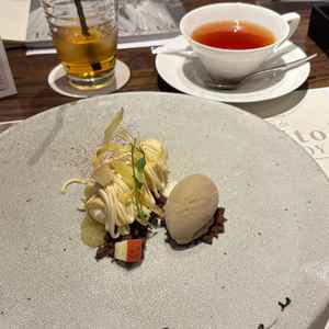 試食内容② デザートはさつまいもとりんごのモンブランでした。甘味のバランスがとてもよかったです。