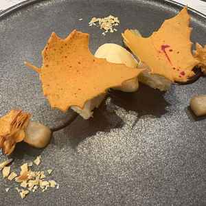 試食のデザート。秋らしい盛り付けで可愛かった！