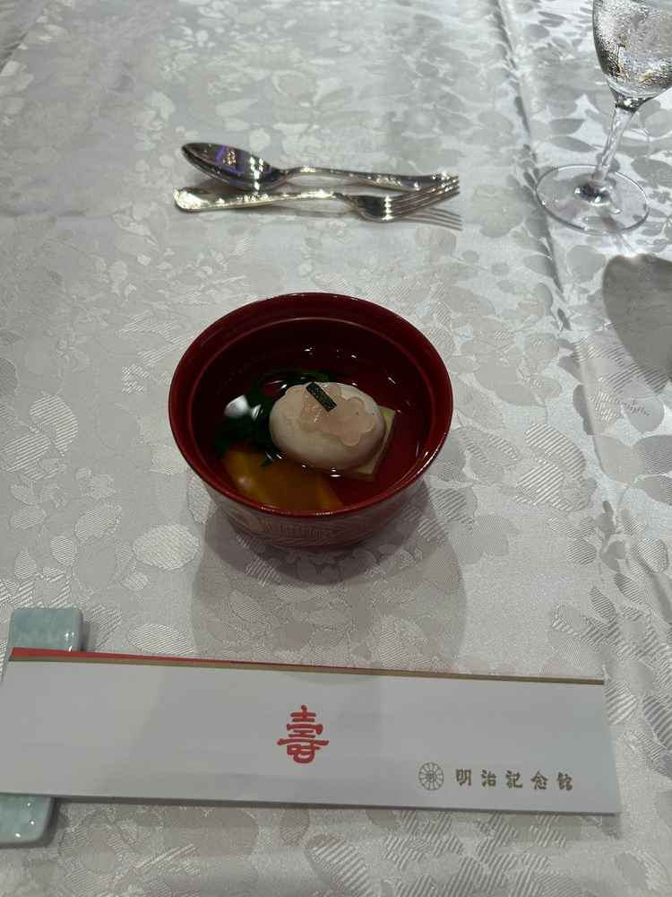 試食会の和食椀物です。お出汁の味がすごくおいしかったです。