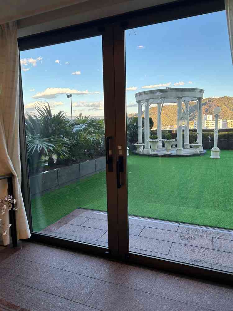 テラスも広々していて、眺めもよく良かった。