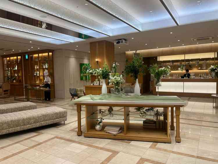 3階の披露宴会場のウェルカムスペースです。ナチュラルな雰囲気でした。