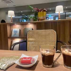 ブライダルフェア開始すぐに案内された座席にて期間限定のホットドリンクをいただきました。