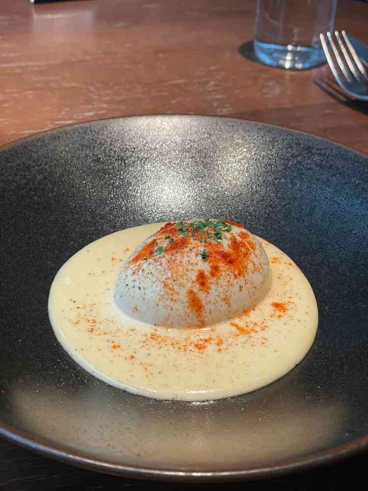 試食にてフレンチ料理として提供された卵料理。