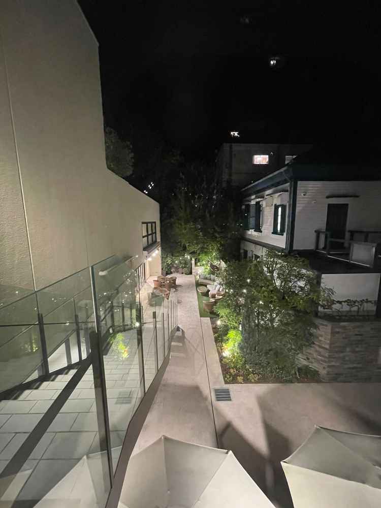 2階から中庭を見た景色です。木々が生き生きしていて、手入れが行き届いているのが目に見えて分かりました