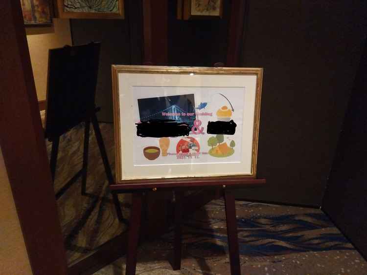 来館時に書いたプロフィールから、試食会場の前に即興のウェルカムボードを作ってくれていて感動しました。