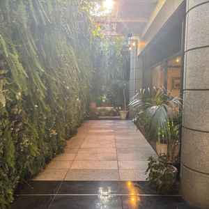 地下にあるガーデンスペース。開放感がある。