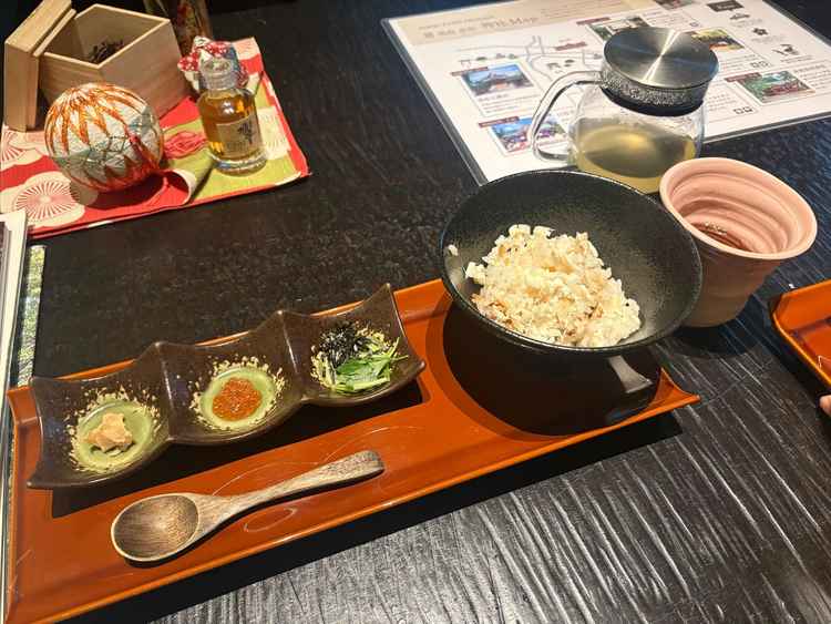 試食でいただいた石窯で炊いた鯛めしが美味しかったです。