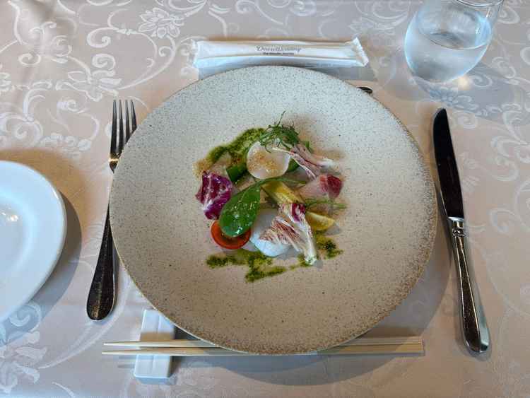 ハーフコースの試食を体験でき、お魚やホタテはもちろん、お野菜もとても美味しかったです！