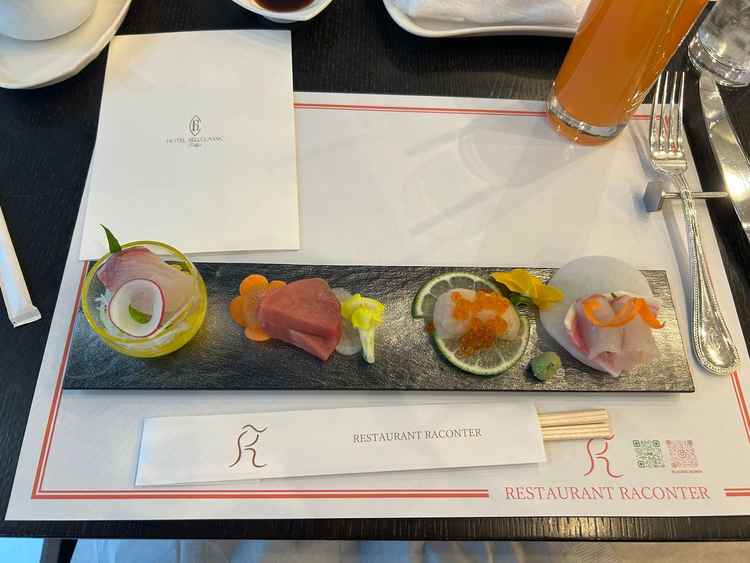 試食では、牛フィレ肉のソテーとお造りをいただいたのですが、特にお造りがおいしかったです。