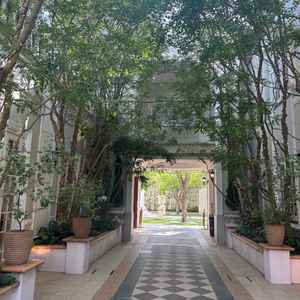 入口です。緑の屋根のように綺麗でオシャレな入口に御伽噺に迷い込んだような素敵な感覚になりました。