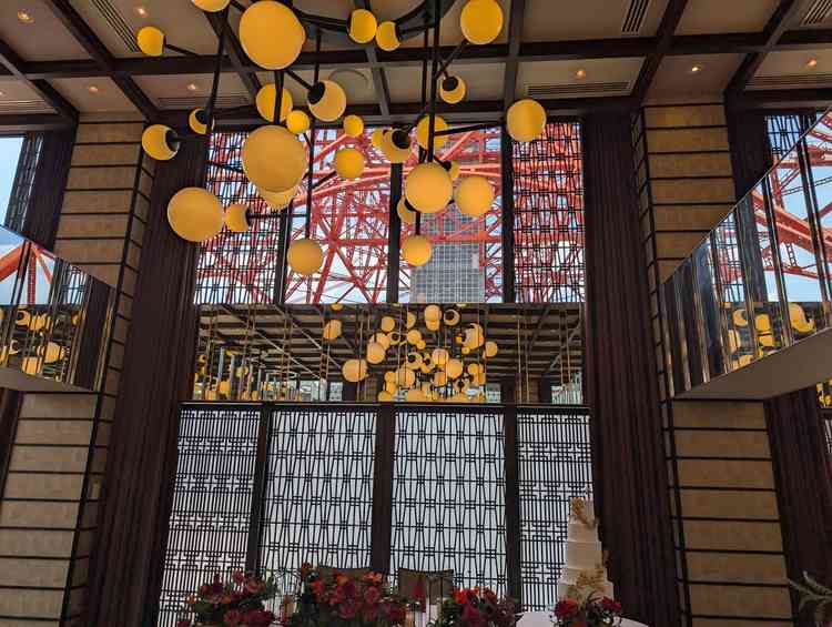 披露宴会場からは東京タワーが目の前に見えました。