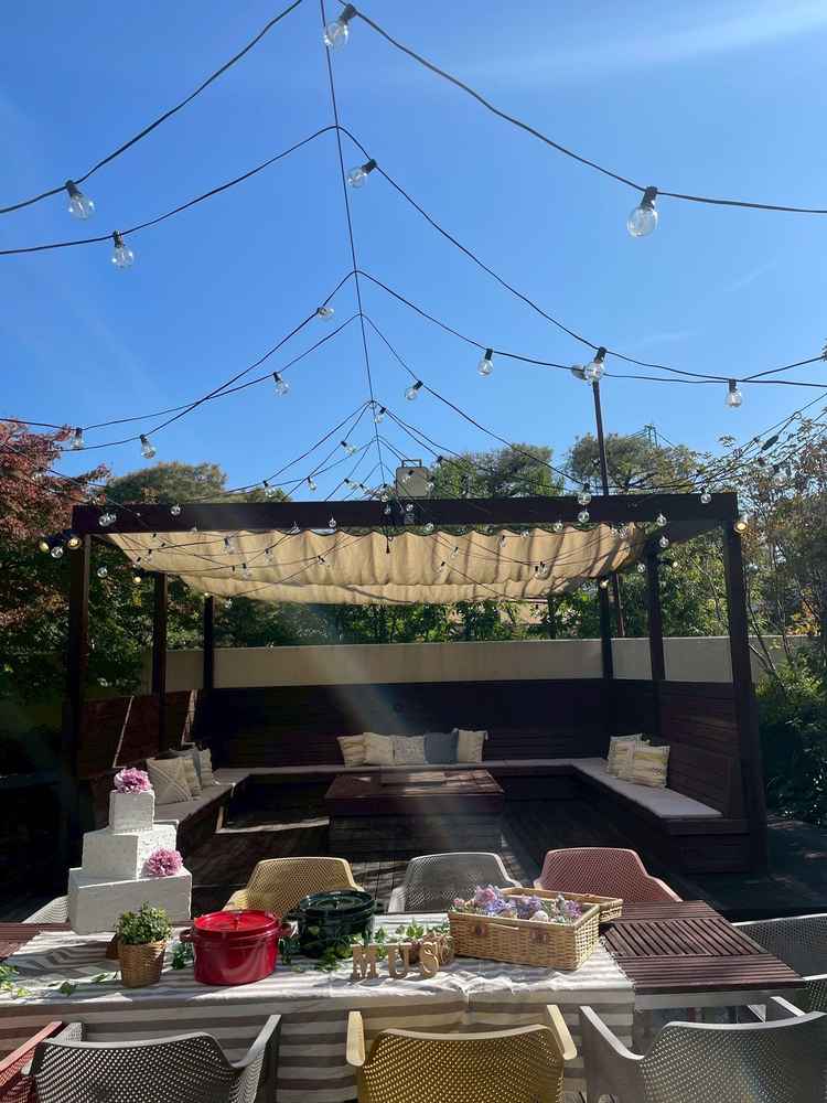 ガーデンで、グランピングもできる